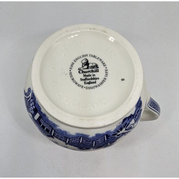 VTG Blue Willow Coffee Creamer Made in England - Picture 6 of 6